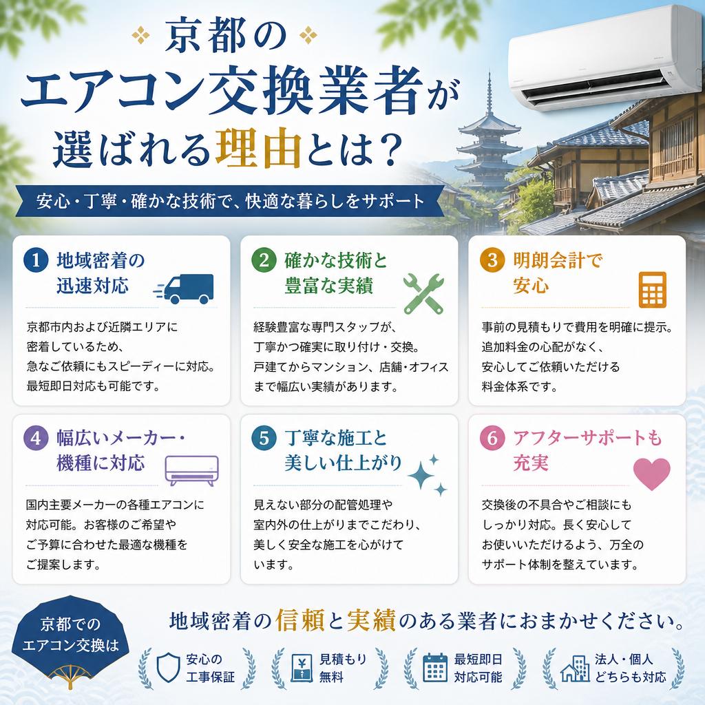 京都のエアコン交換業者が選ばれる理由とは？