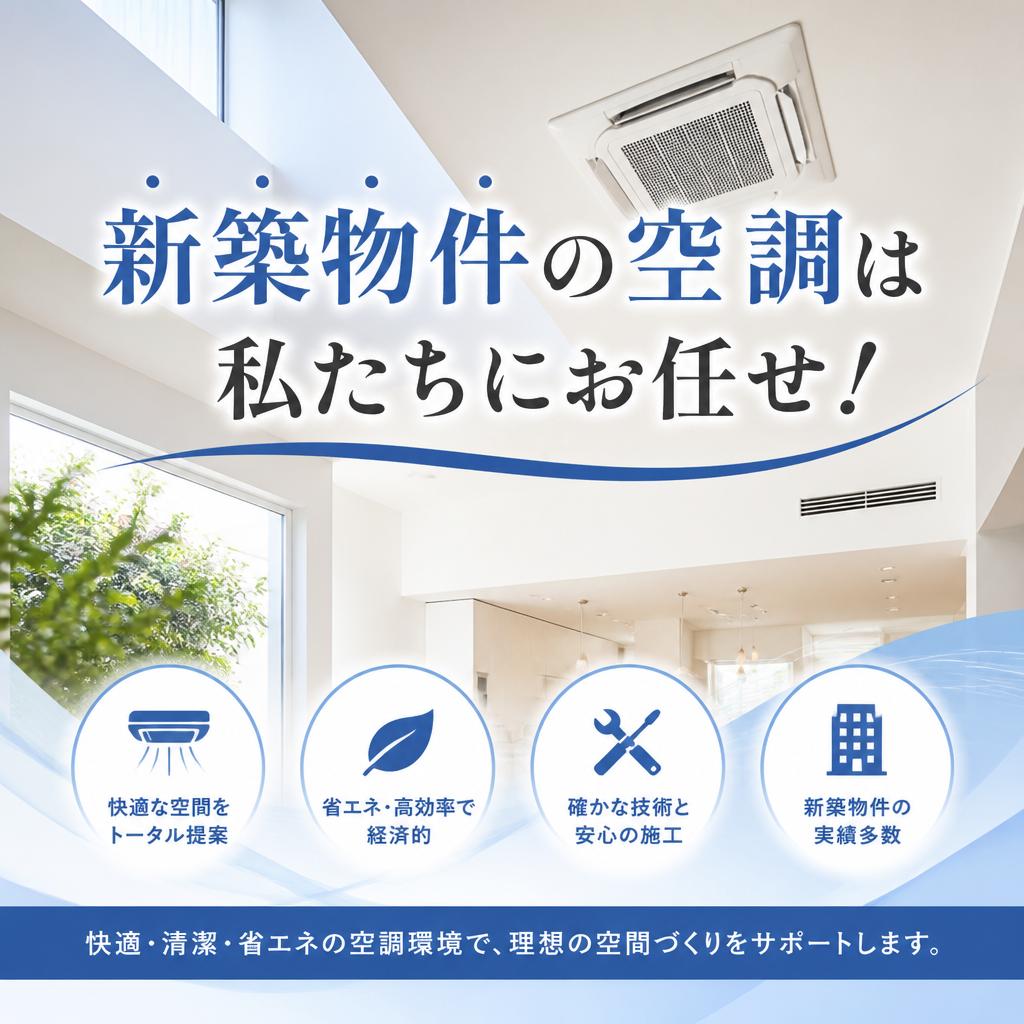 新築物件の空調は私たちにお任せ！